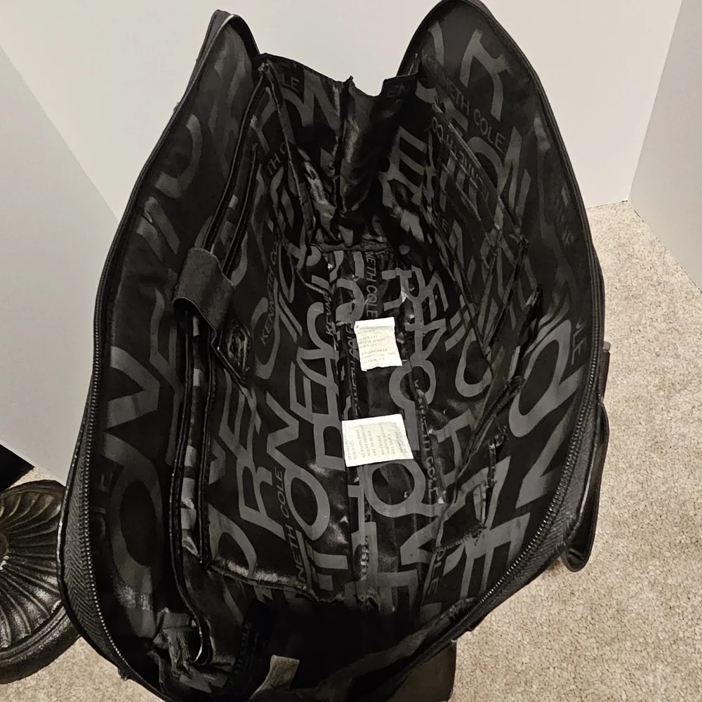 Kenneth Cole‎ Laptop Computer Black Snakeskin Tote Briefcase Bag Luggage Strap